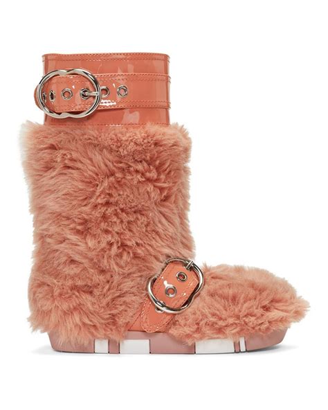 miu miu fur moon boots|bloomingdale's miu mio boots.